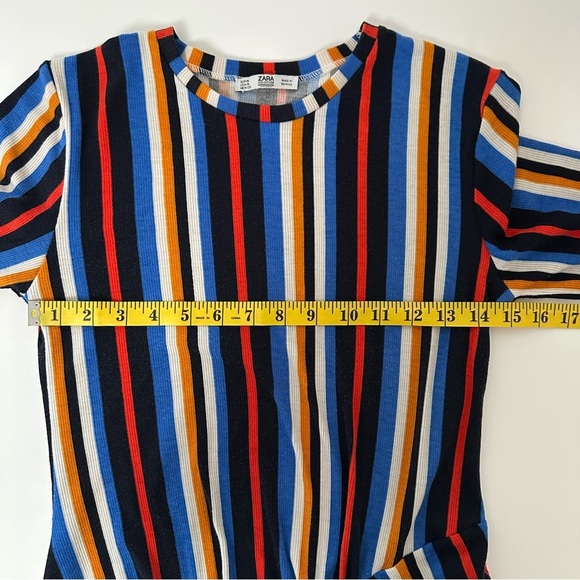 Zara Multicolor Striped Long Sleeve Dress - Picture 5 of 8